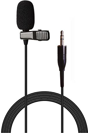 Sujeetec Micrófono de Solapa Micrófono Solapa Compatible con Cámara Amplificador de Voz Transmisor inalámbrico - Unidireccional Condensador Mini Lavalier Micrófono - Enchufe estándar de 3,5 mm