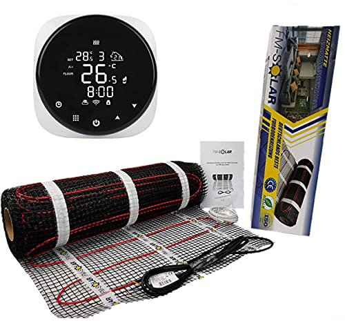 12m² Elektrische Fußbodenheizung 200W/m² elektro Bodenheizung TWiIN Fliese, Thermostat:WiFi Touch
