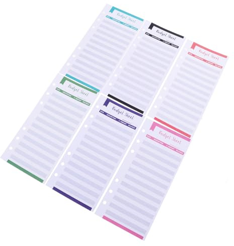 Tomaibaby 20Pcs Budget Blätter 6 Löcher A6 Binder Kosten Tracker Blätter Budget Karte Blätter für Budgetierung Umschläge Bargeld Umschlag Brieftasche Planer