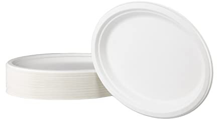 Love Nature Einwegteller 50 Stück - Einweg Teller Oval 26 cm aus Zuckerrohr - Pappteller Einweggeschirr - Partyteller Einweg Stabil zum Geburtstag, Grillabende und Picknicks