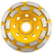 KURSTOL Diamond Grinding Cup Wheel - 4.5/115mm Double Row Angle Grinder Cup Wheel for Cutting,Grinding,Smoothing,Shaping Concrete,Marble,Granite,Masonry,Brick 7/8-5/8 Arbor
