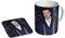 Gril Joseph Quinn – Keramik-Kaffeetasse + Untersetzer Geschenkset