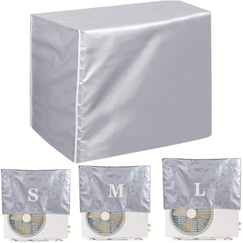 Couverture de Climatiseur, Housse Climatiseur Extérieur, Couverture Etanche Climatiseur, Couverture de Climatiseur Extérieur, Anti-poussière, Anti-Neige et Étanche (Argent) (80*28*54CM)