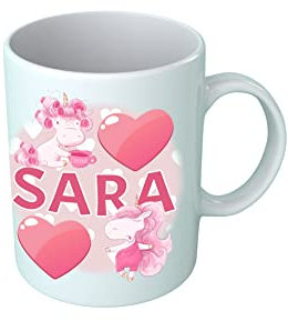Tazza Unicorno - Personalizza Nome - Unicorni Rosa - Colazione - Moda - Bimba - Idee Regalo - Tazze Colazione - Bambina