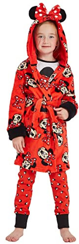 Disney Girls Minnie Mouse Dressing Gown Bathrobe Robe Nightwear (Minnie Mouse, 2-3 Years)