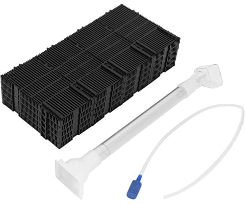 Sxdluzi 20 Stueck Schwarz Kunststoff Aquarium Bodenfilter + Luftleitung + Rohr