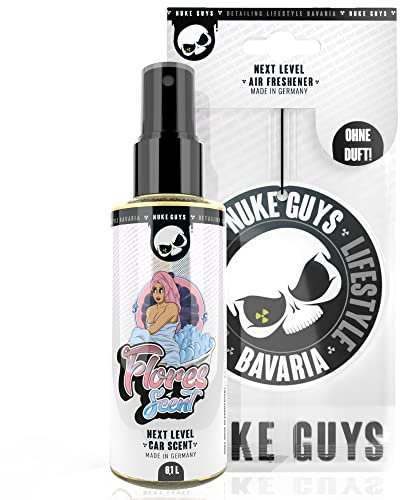 Nuke Guys Car Scent - Auto Duft Spray - 100ml Flores Scent Autoparfüm - Praktischer Lufterfrischer für den Innenraum, angenehmer Autoduft + Anhänger
