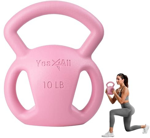 Yes4All Krafttraining Kettlebells Gewicht, Drei Hanldes Kettlebell (4,5 kg - Rosa)