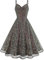 Odizli Glitzerkleid Damen Pailettenkleid Sexy Glitzer Pailletten Spaghettiträger Swing Partykleid Rockabilly 50er Jahre Vintage Cocktailkleid Festliche Party Kurz Ballkleid Abendkleid Schwarz L
