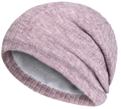 TAGVO Slouch Beanie Mütze für Herren Damen, Unisex Mütze aus Baumwolle, Strickmütze Beanie Mütze Wollmütze Weich Elastisch Haube aus Atmungsaktivem Rosa