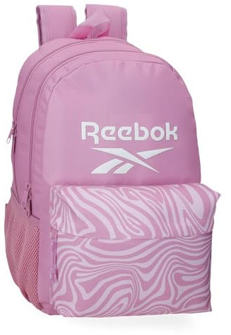 Reebok Festival Rucksack mit Zwei Fächern, Rosa, 31 x 44 x 15 cm, Polyester, 20,46 l, Rosa, Rucksack mit doppeltem Fach