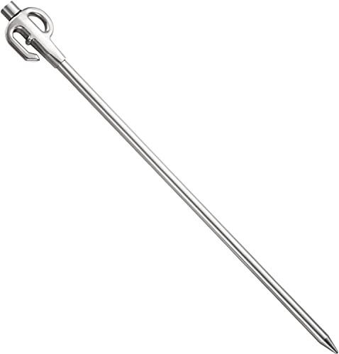 Piquet d'attache pour chien en acier inoxydable pivotant à 360 ° très résistant - Piquet d'ancrage au sol pour chien - Accessoires de camping pour chaîne de câble - 45 cm