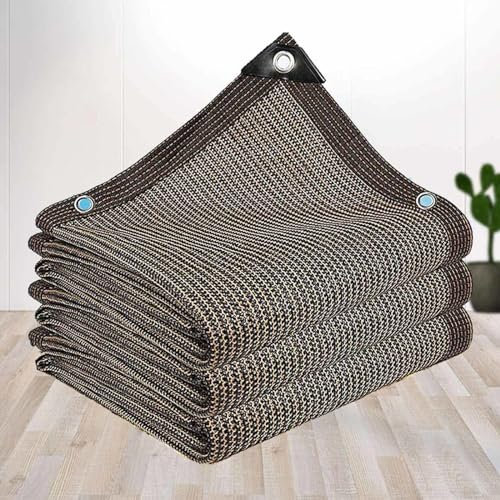 Filet Ombrage Microperforée Beige Voile ombrage Voile Ombrage 5x4 Anti UV Bache pour Pergola Toile d'ombrage Ajourée 4x5 Rectangulaire,brown-4x4m