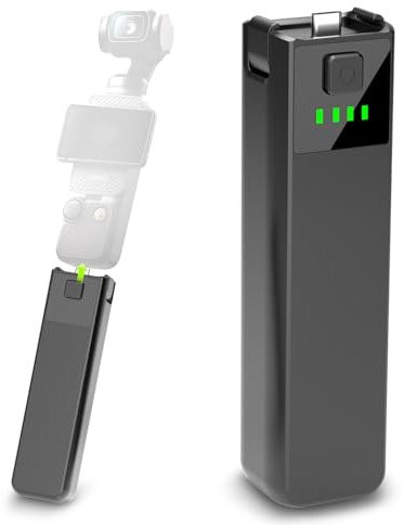 Poignée de batterie compatible avec DJI Osmo Pocket 3, poignée de batterie portable osmo Pocket 3, batterie intégrée de 5000 mAh, filetage réservé 6,35 mm, charge rapide 22,5 W