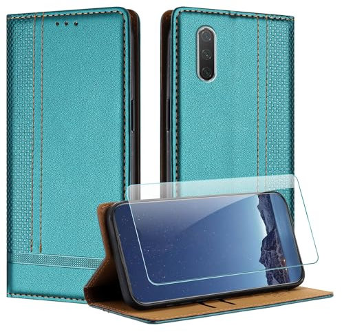 JayModCase Funda para Xiaomi mi CC9e / mi A3 con Protector Pantalla, Flip Leather Ranura Tarjeta Magnético Wallet Carcasa con Cierre magnético Soporte Plegable para Xiaomi A3 - Verde