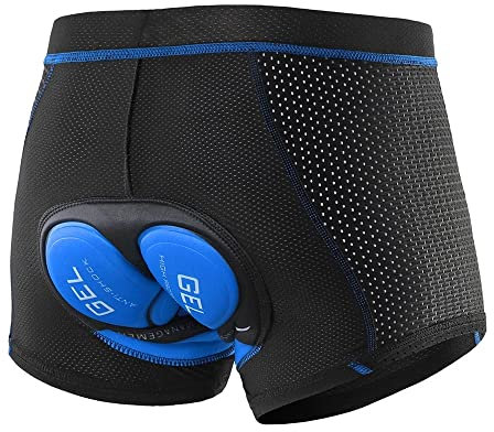 QAINKUN Fahrradhose Radfahren Unterwäsche 3D Gel Pad Mountainbike Mtb Shorts Stoßfestes Rennrad Fahrrad Unterhosen atmungsaktiv Fahrradhose Herren(Noir,XXL)