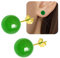 WGXIA Jade Grün Ohrstecker, natürliche runde Perlen Achat Smaragd Granat Obsidian Edelstein Ohrstecker Ball Jade Schmuck Geschenk (grün Achat-Gold-8mm)