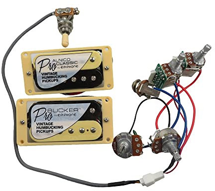 Alnico Gitarren-Tonabnehmer, klassisch, Vintage und Pro Bucker, Humbucker, E-Gitarre mit Profi-Kabelbaum, E-Gitarren-Tonabnehmer (Zebra YE)
