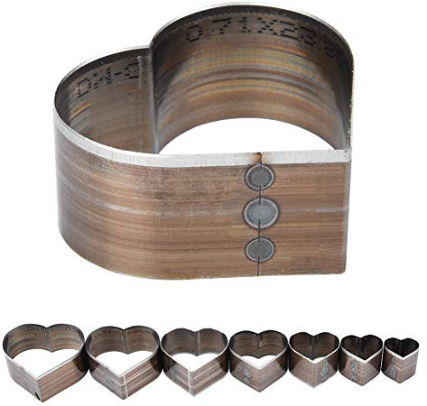 Lot de 7 emporte-pièces en forme de cœur de 20 à 50 mm pour cuir et artisanat