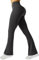 Friptspyg Damen Hose mit Taschen High Waist Yogahose Causal Jogginghose Elastische Sporthose Outfit Weite Bootcut Flared Leggings, Dunkelgrau M