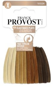 FRANCK PROVOST - Set mit 14 flachen Gummibändern aus Samt – ohne Metallbindung – für alle Haartypen – zufällige Farbauswahl