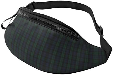 Riñonera Running Reloj Negro A Cuadros, Waistpack Casual Riñonera Deportiva con Agujero De Auriculares Riñonera Mujer para Bici Entrenamiento Actividade