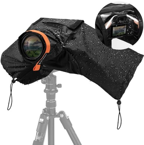 K&F Concept Housse de Pluie pour Appareil Photo, Caméra Couverture Housse de Protection imperméable et Anti-poussière pour Appareil Photo Nikon Canon Sony DSLR
