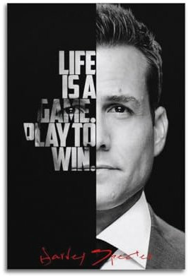 Harvey Specter 1 Poster, ästhetische Wandkunst, Leinwand, Vintage-Poster, dekoratives Gemälde, Wohnzimmer, Schlafzimmer, Dekoration, 30 x 45 cm, ungerahmter Stil