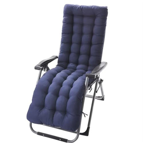 PPQIRU Faltbares, verdicktes Kissen, doppelseitiges Stuhlkissen, weiche, warme Liegestuhl-Sitzmatte, Lange Kissen for Zuhause, Winter(Blue)