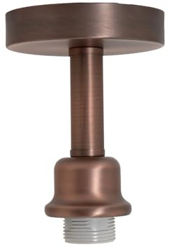 Contemporary Designer Short Semi Flush Brushed Antique Copper Plated Ceiling Rose Light | 1 x 60w E27 | Perfect for Low Ceilings by Happy Homewares