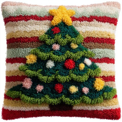 AMBATTERY Kit di Ganci a Chiusura per Cuscino, albero di Natale DIY Cuscino mezzopunto Kit per Cuscini con Chiusura a Gancio,43x43cm