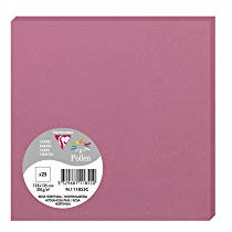 Clairefontaine 111855C - Packung mit 25 Karten Pollen 13,5 x 13,5 cm 210 g, ideal für Einladungen und Korrespondenz, Rosa, 1 Pack