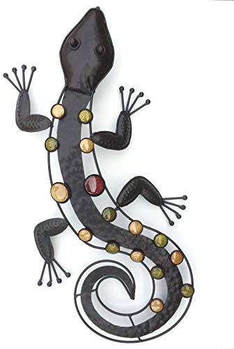 Gekko Gecko Eidechse Salamander NIZZA Wanddeko Eisen 52 cm