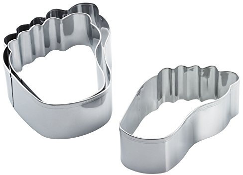 Westmark Ausstechformen-Set für Canapés und Kekse, 3-tlg., Fuß-Form, Länge: 7/9/11 cm, Rostfreier Edelstahl, Silber, 31382280