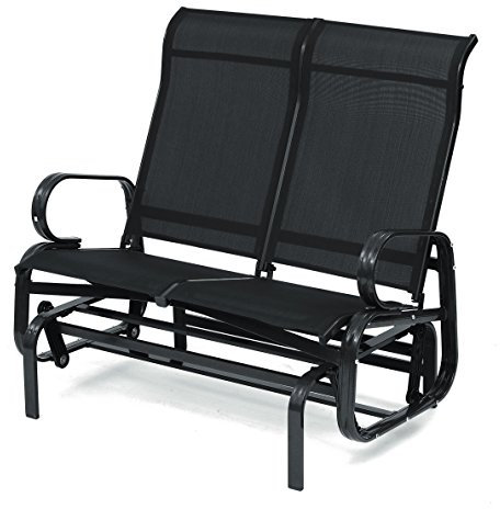 SunTime Havana Black Twin Seat Outdoor Garden Glider Chair