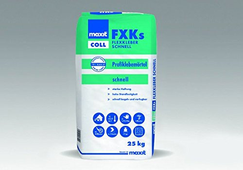 maxit coll FXKs - adhésif flexible ultra léger rapide | 25 kg | Mortier, colle à carrelage e pour panneaux fins - carrelage sur carrelage | Zone sous-marine humide et permanente | disponible après 2h