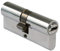 AMIG - Cylindre Serrure de Sécurité pour Portes - Taille 80 (40-40) - 6 Goupilles - Système Anti-perçage - Lèvre de 15 mm - Inclus 5 Clés à Pointe en Laiton et Vis de 80 mm - Fini Chromé Brillant