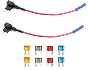 KOLACEN Automotive Car Truck Add-a-Circuit Fuse TAP Adapter - Mini Blade + 8 Mini Fuses (5A, 7.5A, 10A, 15A)