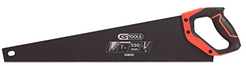 KS Tools 907.2505 Egoinesäge, 550 mm, 3 Schnittwinkel 7TPI, Griff aus Bi-Material, Cope, weiß