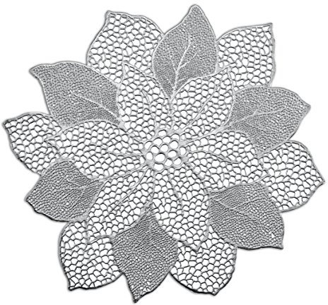 Zeller 26916 Platzset Flower, PVC, Silber