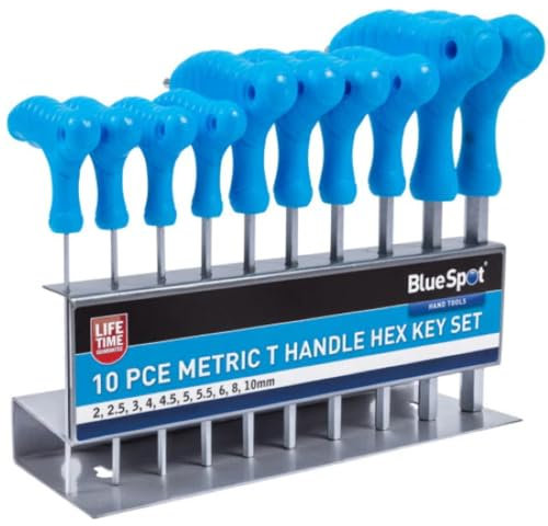 Blue Spot Tools 12185 10PCE Metric T Handle Hex Key Set (2-10mm)