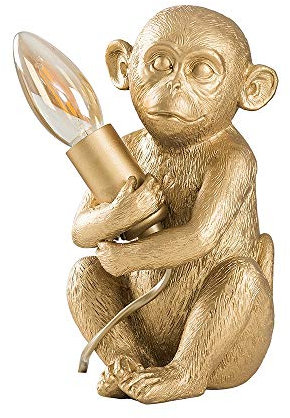 MiniSun | Modern Metallic Gold Painted Baby Monkey Design Table Lamp | Table Lamps, Home Décor & Improvement Essential