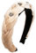 Alpenflüstern Trachten-Haarreif Samt Flechtoptik & Strass-Edelweiß - Damen Haarschmuck rutschfest, Haarband geflochten fürs Dirndl (beige-braun) ADV129