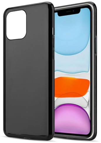 cadorabo Case works with Apple iPhone 12 Mini (5,4 Zoll) in BLACK - Shockproof and Scratch Resistant TPU Silicone Cover - Ultra Slim Protective Gel Shell Bumper Back Skin