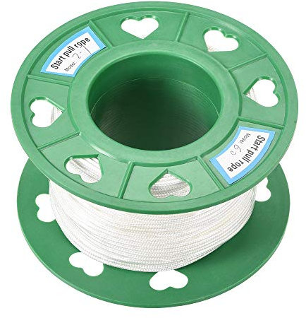 uxcell Recoil Start Rope 2.7mm 3/32 Inch Dia 60m 196ft Polyester Pull Cord White for Lawn Mower Trimmer Engine Replacement Part