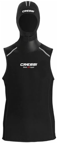 Cressi Base Layer Man 2.5mm - Diving Undersuit Jacket Neoprene 2.5mm, Black, for Mens