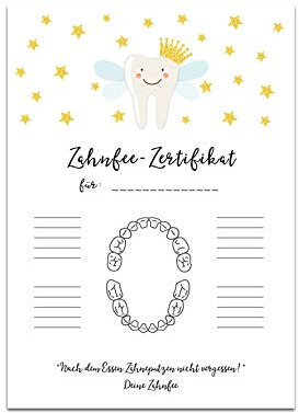 Nastami Zahnfee Zertifikat Poster DIN A4, Zahnfee Geschenk