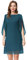 Damen Chiffon 3/4 Ärmel Loose Fit Casual Midi Cocktailkleid Sommer Kleid M Pfauenblau CL11125-21