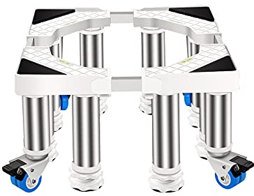Monoblock Klima Anlage-Untergestell Verstellbare Beweglich Sockel Länge/Breite 41-65cm Tiefkühltruhe Untergestell Sockel für Geschirrspüler Herd (4/8 Füße + 4/8 Räder) - 300kg (8 Legs 4 Wheels,25cm)