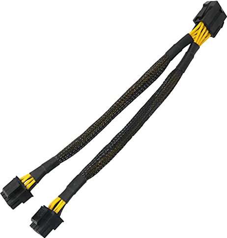 WHYHKJ CPU 8 pin femmina a doppio PCIe 2X 8 pin (4+4) maschio adattatore di alimentazione cavo splitter per scheda madre (non GPU PCIe Splitter)